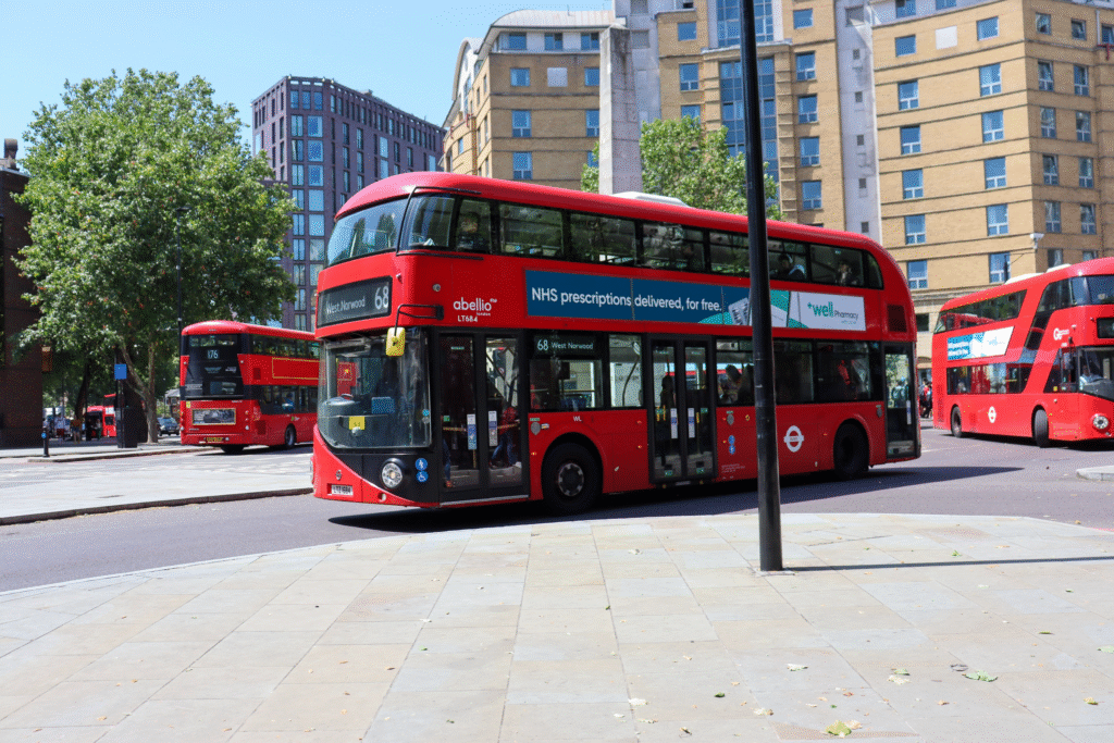 UK red bus. For educational purposes only
