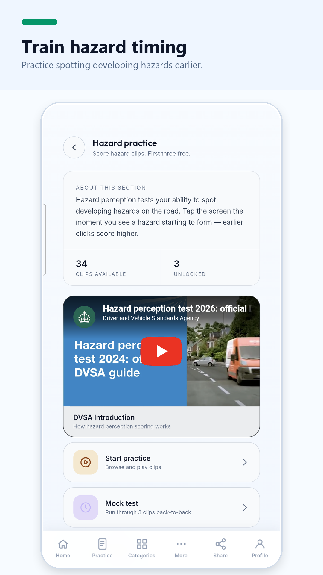 Mindful Theory Driving Android hazard practice screenshot